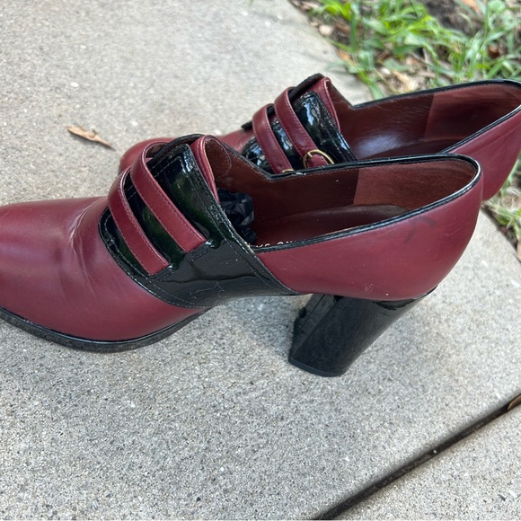Maroon and black Marc Jacobs chunky heel - Picture 3 of 4